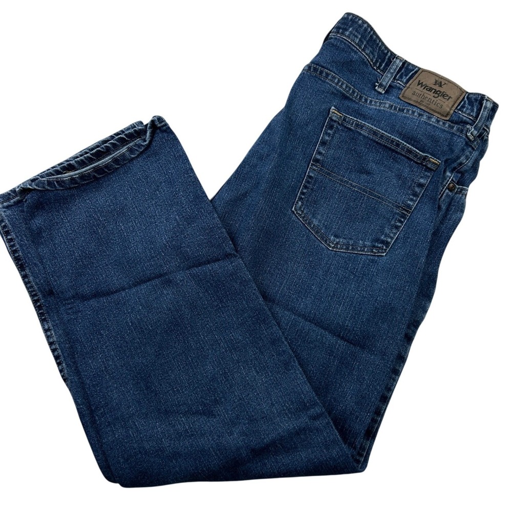 Wrangler Authentics Mens Jeans 42x29 Comfort Flex Straight Leg Medium Wash